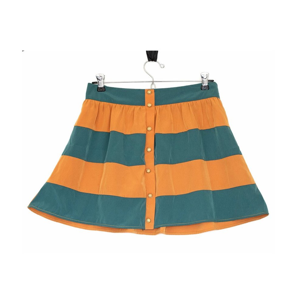 Must Have Mod Green & Orange Skirt Size M